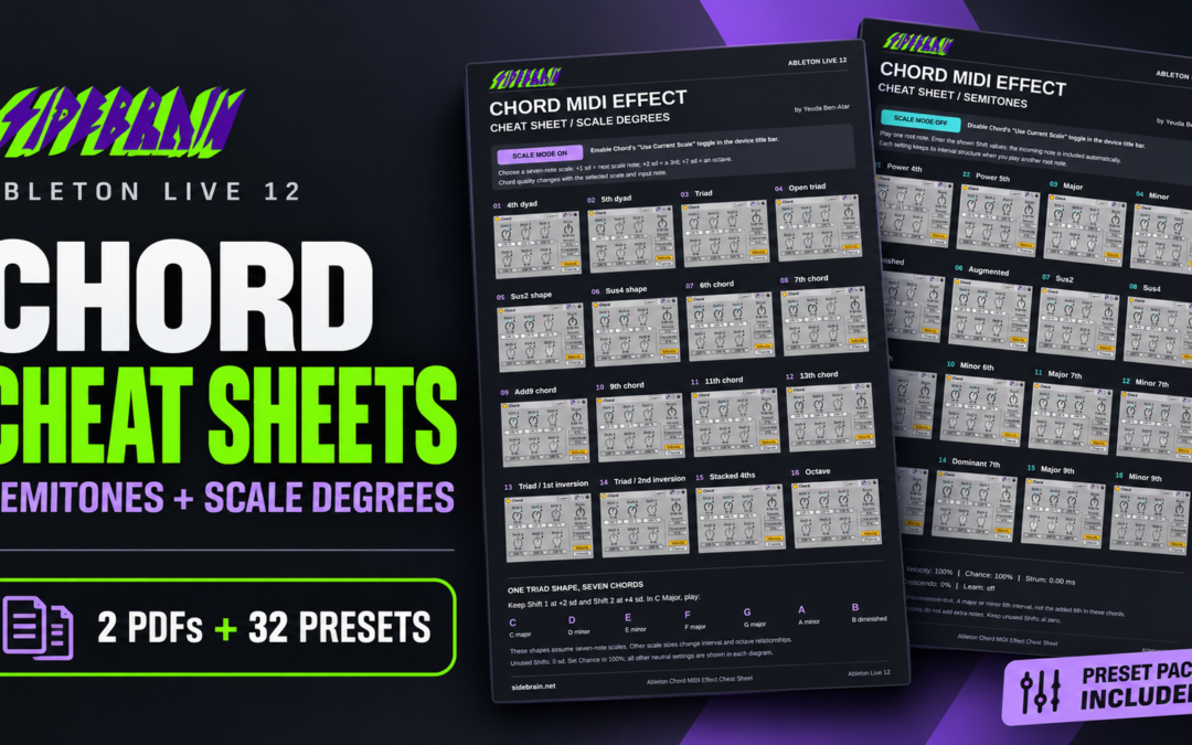 Ableton Live 12 Chord Cheat Sheets + 32 Free Presets