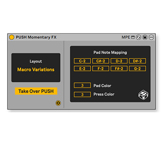 Ableton PUSH Momentary FX Utility device preview
